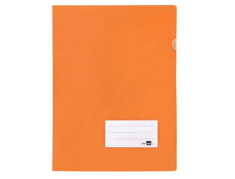 BOLSA DOSSIER LIDERPAPEL DIN A4 POLIPROPILENO 180 MICRONS LARANJA FLUOR OPACO 20 FOLHAS