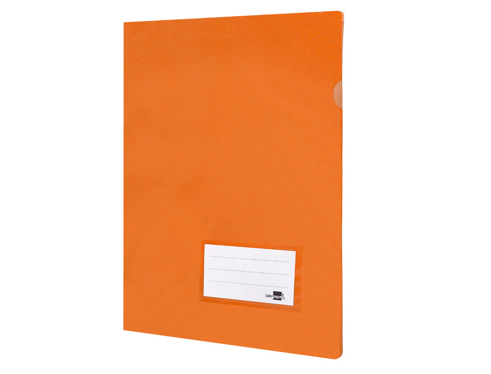 BOLSA DOSSIER LIDERPAPEL DIN A4 POLIPROPILENO 180 MICRONS LARANJA FLUOR OPACO 20 FOLHAS