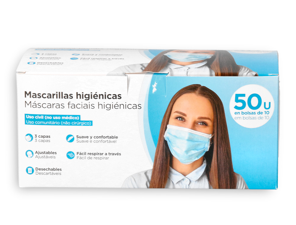 MASCARA FACIAL DESCARTAVEL 3 CAPAS