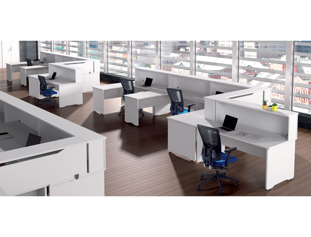 APOIO DE SECRETARIA ROCADA VALIDO PARA MESAS WORK METAL EXECUTIVE 160X30X40 CM ACABAMENTO AW04 BRANCO/BRANCO