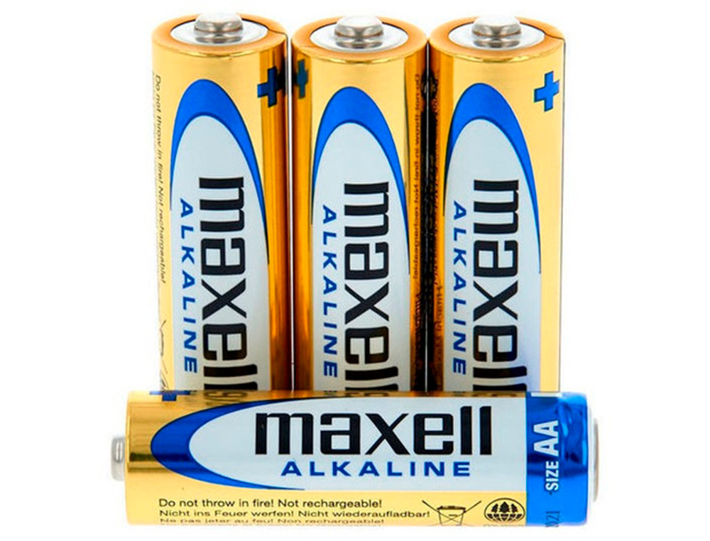 PILHA MAXELL ALCALINA 1.5 V TIPO AA LR06 BLISTER DE 4 UNIDADES