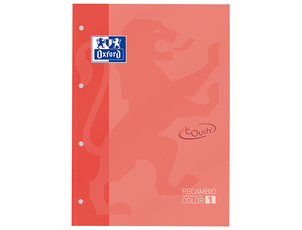 RECARGA COLOR 1 OXFORD DIN A4+ 80 FOLHAS 90 GR QUADRICULA 5 MM CAPA SUAVE 4 FUROS CORAL TOUCH