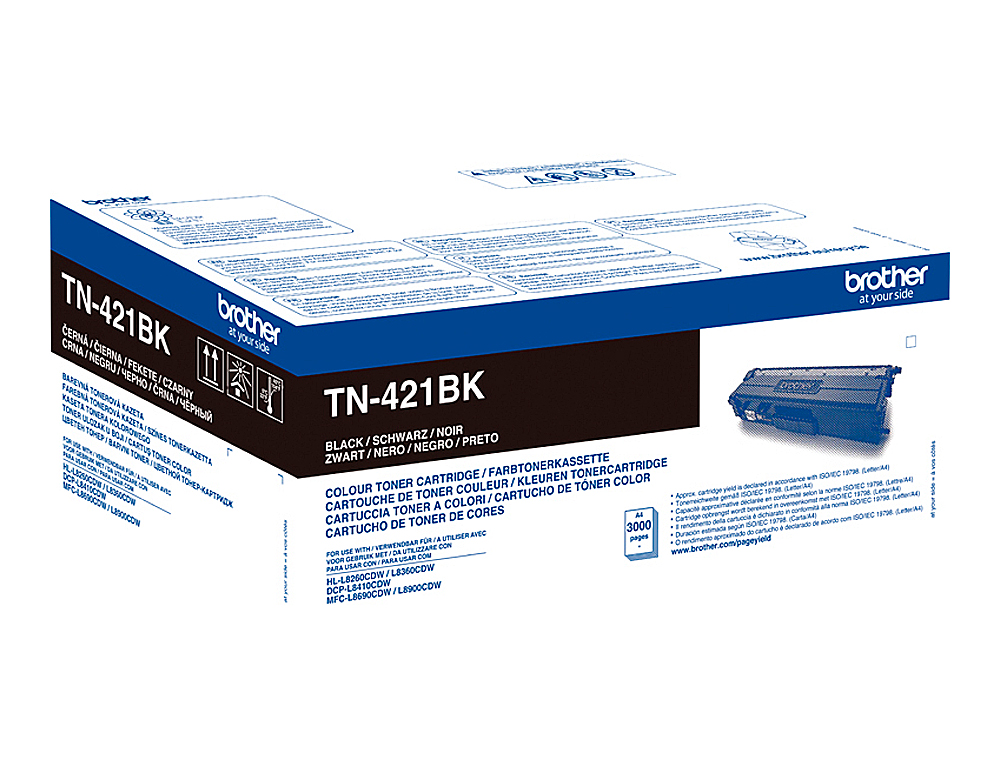 TONER BROTHER TN-421 PARA DCP- L8410 CDN / 8410 CDW / HL-L826 0 CDW / MFC-L8360 CDW / 8690 CDW / 8900 CDW PRETO CAPAC