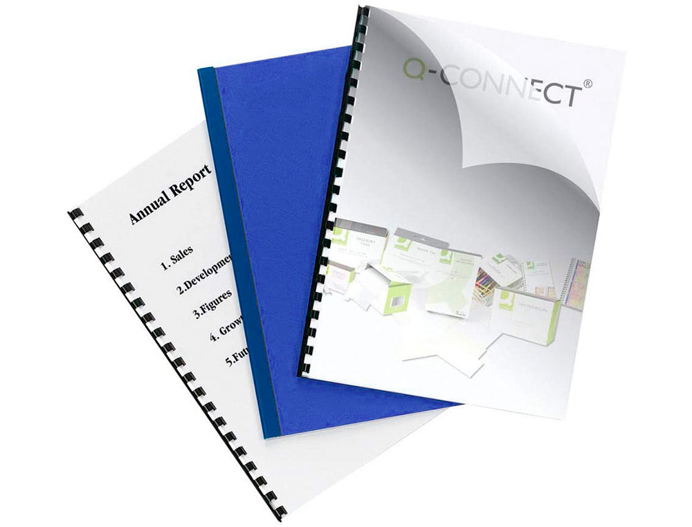 CAPA DE ENCADERNACAO Q-CONNECT PVC DIN A4 OPACA AZUL 180 MICRONS PACK DE 100 UNIDADES