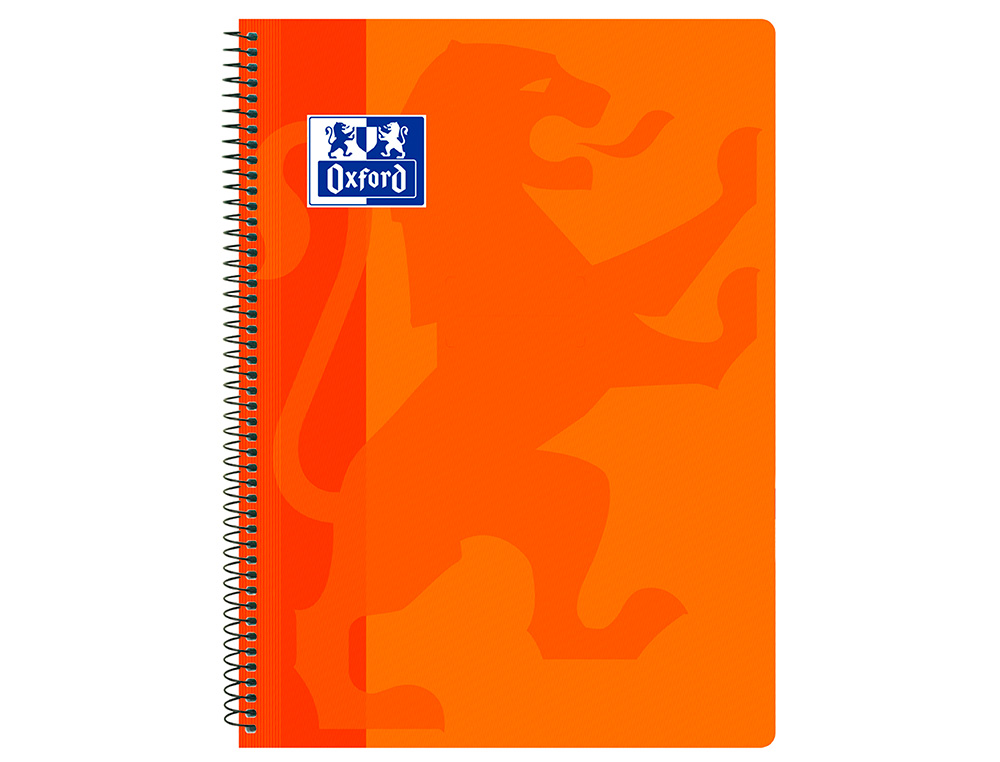 CADERNO ESPIRAL OXFORD SCHOOL CLASSIC CAPA POLIPROPILENO FOLIO 80 FOLHAS QUADRICULA 4 MM COM MARGEM LARANJA