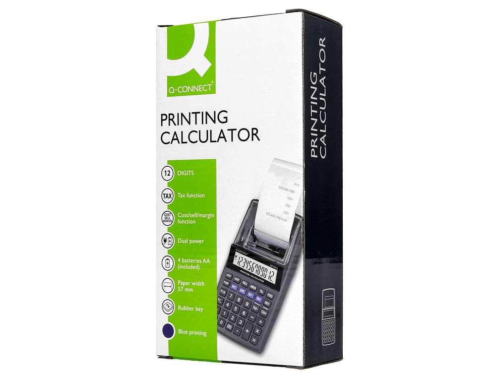 CALCULADORA Q-CONNECT COM IMPRESSAO PAPEL KF11213 12 DIGITOS PRETA
