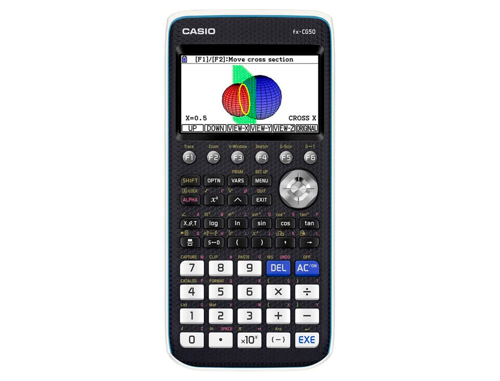 CALCULADORA CASIO FX-CG50 CIENTIFICA GRAFICA 8 LINHAS 21 CARATERES VISOR COR 3D MEMORIA 16 MB CONEXAO USB COM CAPA PRETA