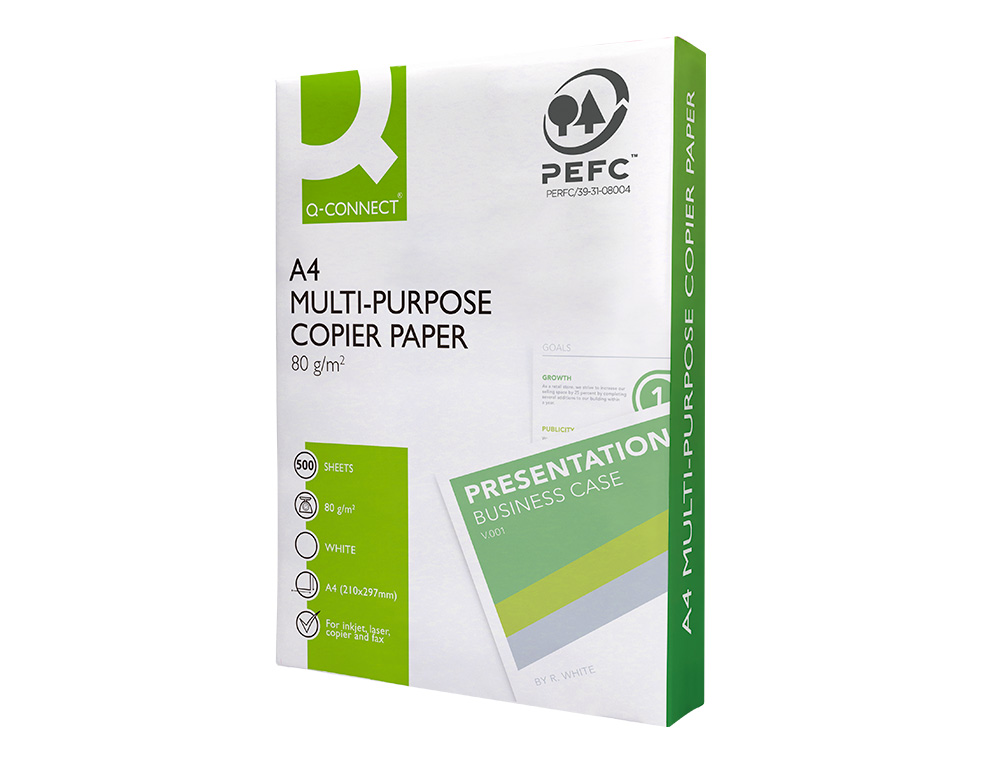 PAPEL FOTOCOPIA Q-CONNECT ECONOMY DIN A4 80 GR EMBALAGEM 500 FOLHAS