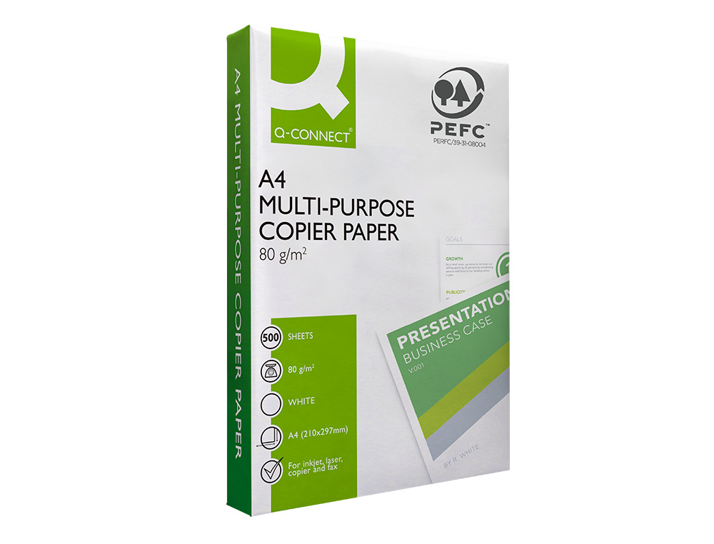 PAPEL FOTOCOPIA Q-CONNECT ECONOMY DIN A4 80 GR EMBALAGEM 500 FOLHAS