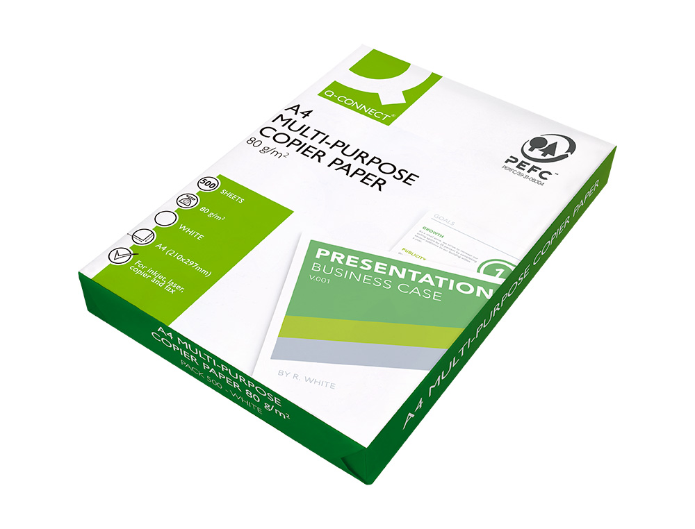 PAPEL FOTOCOPIA Q-CONNECT ECONOMY DIN A4 80 GR EMBALAGEM 500 FOLHAS