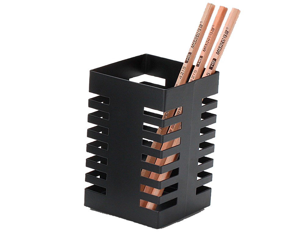 PORTA LAPIS Q-CONNECT METAL QUADRADO PRETA DIAMETRO 72 MM ALTURA 108 MM