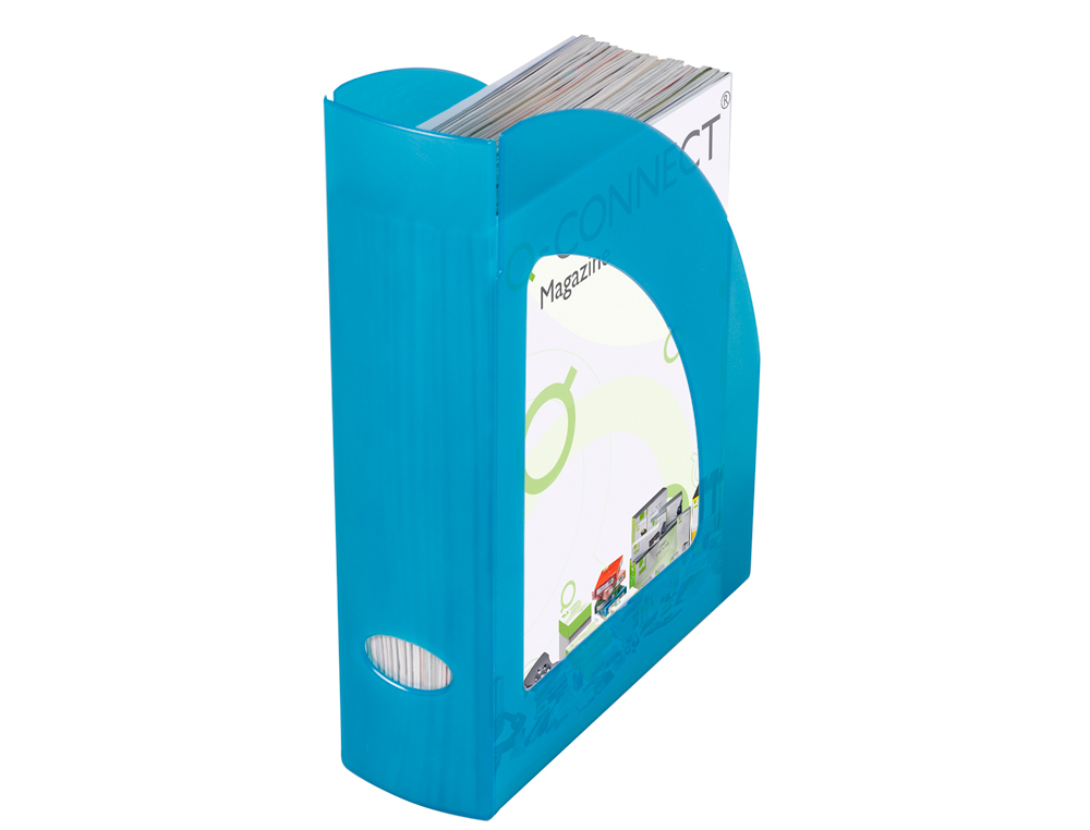 PORTA REVISTAS PLASTICO Q-CONNECT AZUL TRANSLUCIDO