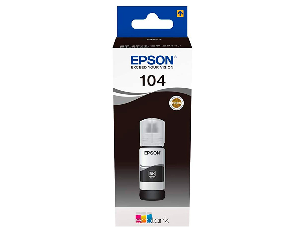 TINTA EPSON ECOTANK 104 ET-2710 / 2711 / 2712 / 2720 / 2726 / 4700 PRETO 4500 PAGINAS