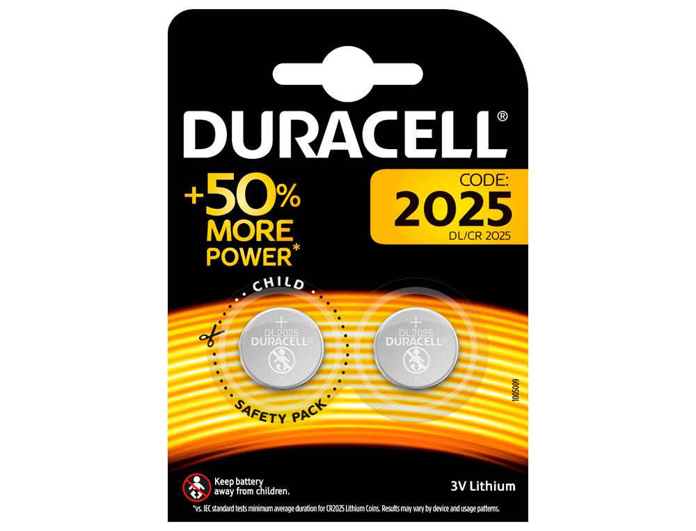 PILHA DURACELL ALCALINA BOTAO CR2025 BLISTER 2 UNIDADES