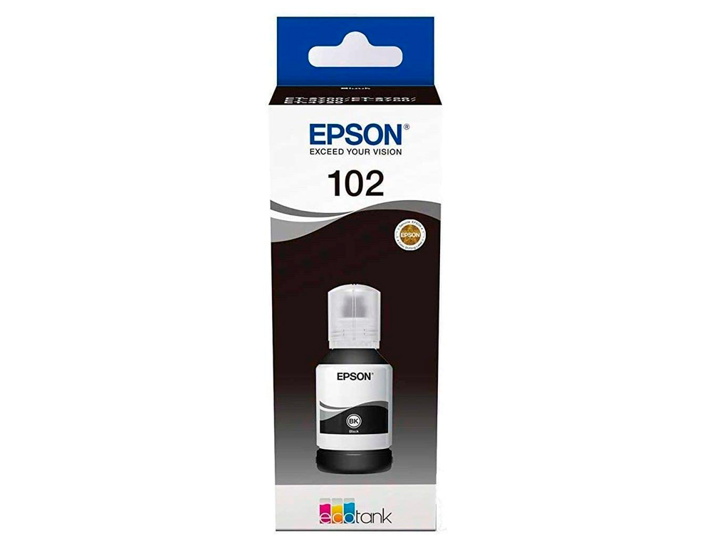 TINTA EPSON ECOTANK 102 ET-2700 / 2750 / 3700 / 3750 / 4750 BOTE DE 127 ML PRETO 7.500 PAG