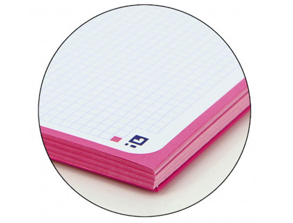 RECARGA COR 1 OXFORD DIN A4+ 80 FOLHAS 90 GR QUADRICULA 5 MM 4 FUROS COR FUCSIA