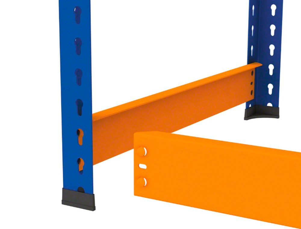 ESTANTE METALICA AR STABIL XL 200X150X60 CM 4 PRATELEIRAS 430 KG POR PRATELEIRA SEM PARAFUSOS COR CINZA AZUL/LARANJA