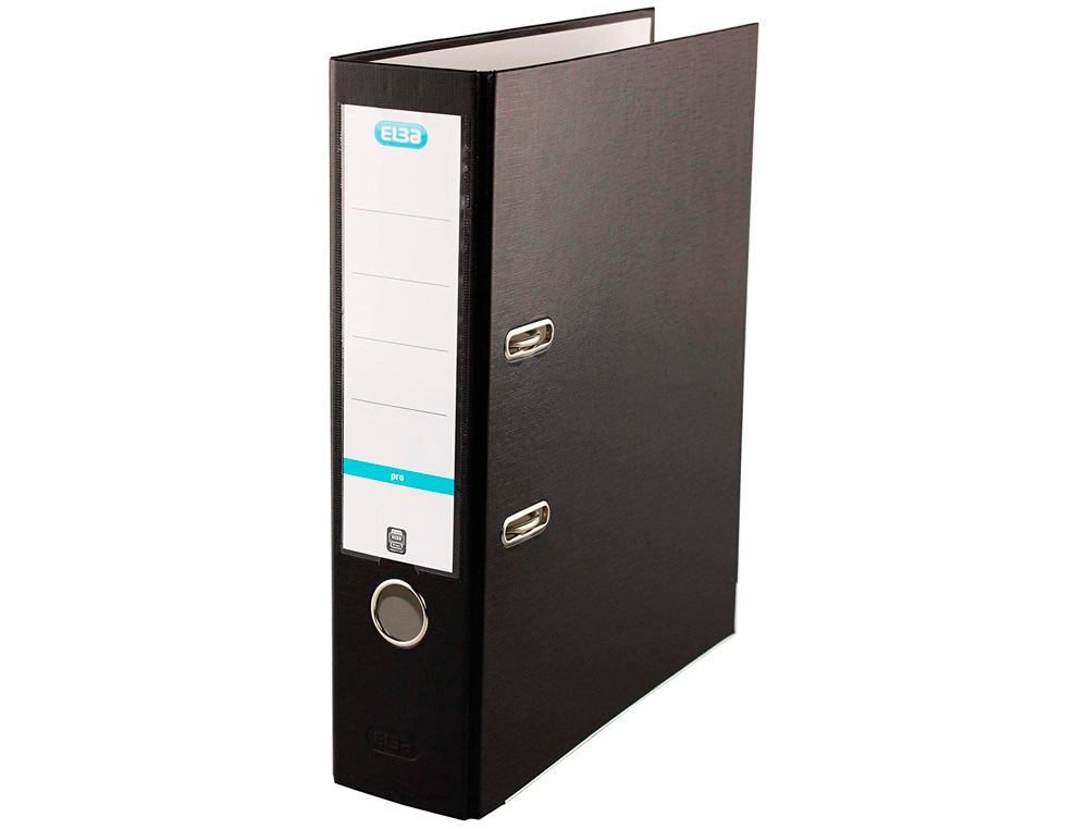 PASTA DE ARQUIVO DE ALAVANCA ELBA TOP CARTAO COMPACTO POLIPROPILENO COM RADO DIN A4 LOMBADA DE 80 MM PRETO