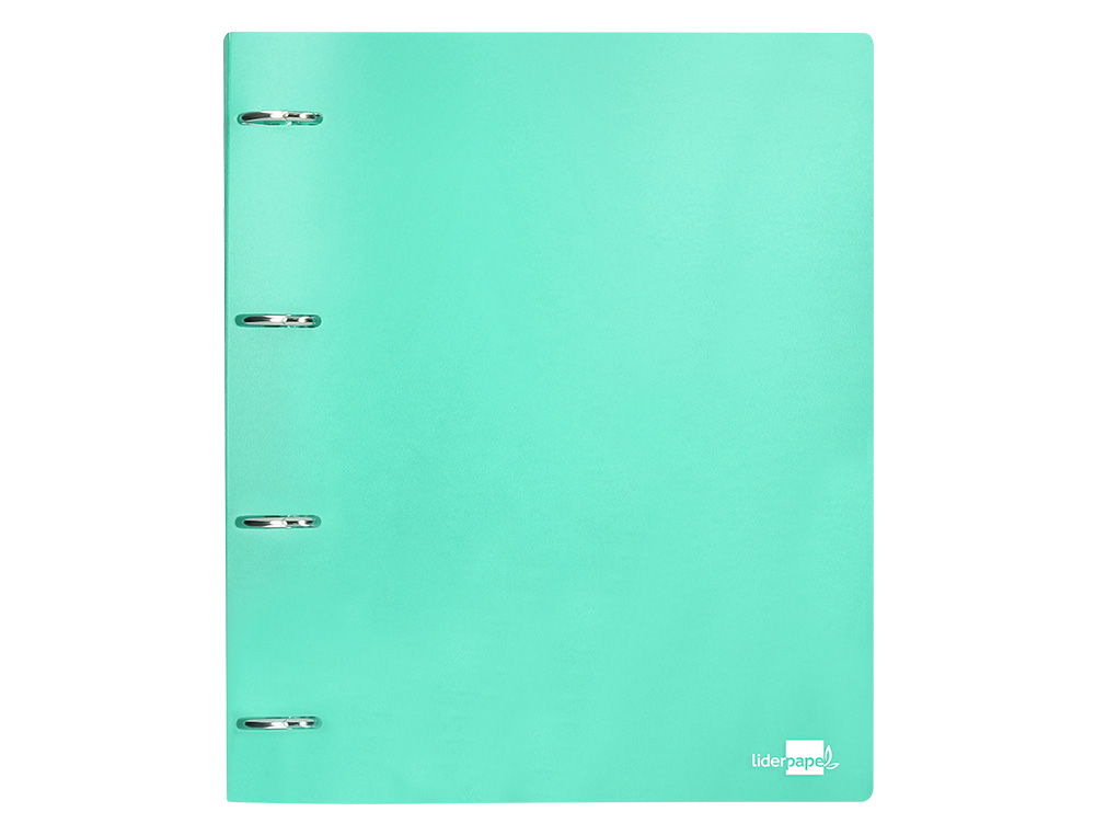 PASTA LIDERPAPEL POLIPROPILENO DIN A4 4 ANEIS MISTOS 40 MM VERDE MAÇÃ OPACO