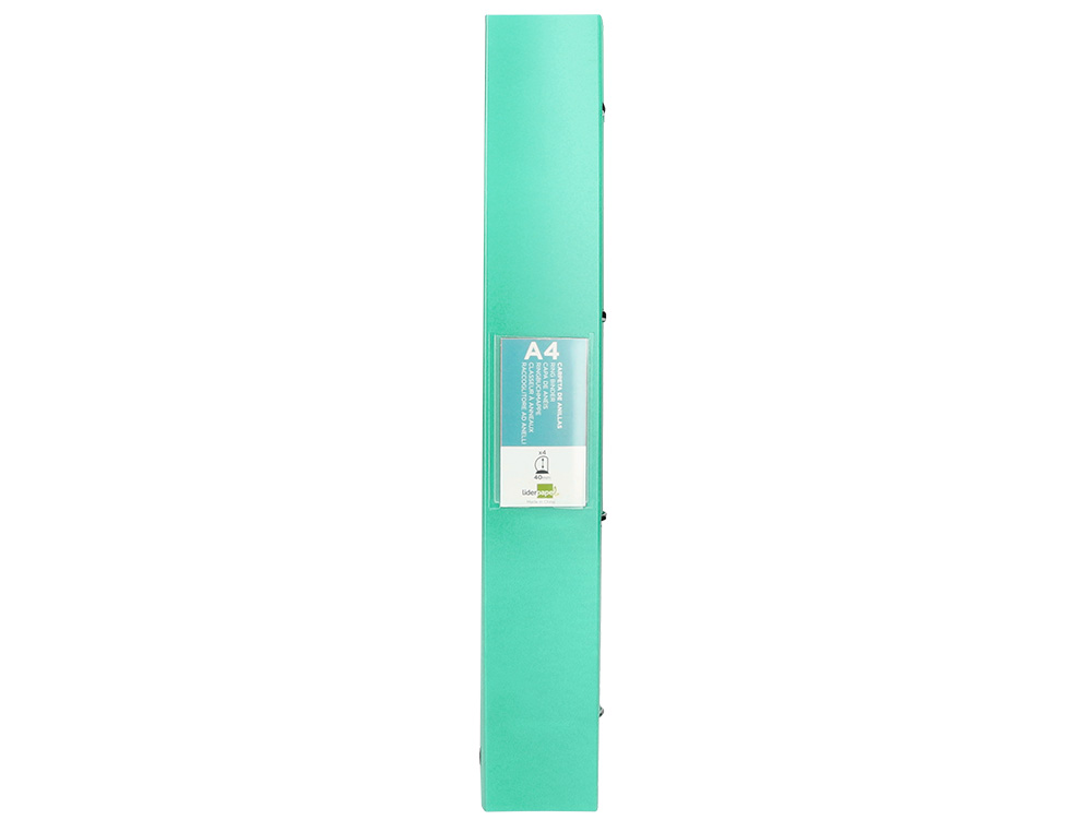 PASTA LIDERPAPEL POLIPROPILENO DIN A4 4 ANEIS MISTOS 40 MM VERDE MAÇÃ OPACO