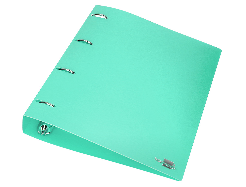 PASTA LIDERPAPEL POLIPROPILENO DIN A4 4 ANEIS MISTOS 40 MM VERDE MAÇÃ OPACO