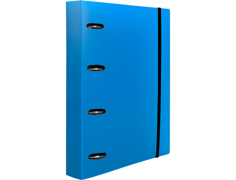 PASTA LIDERPAPEL COM RECARGA POLIPROPILENO DIN A4 4 ANEIS 25MM QUADRICULA 5MM AZUL TRANSLUCIDO