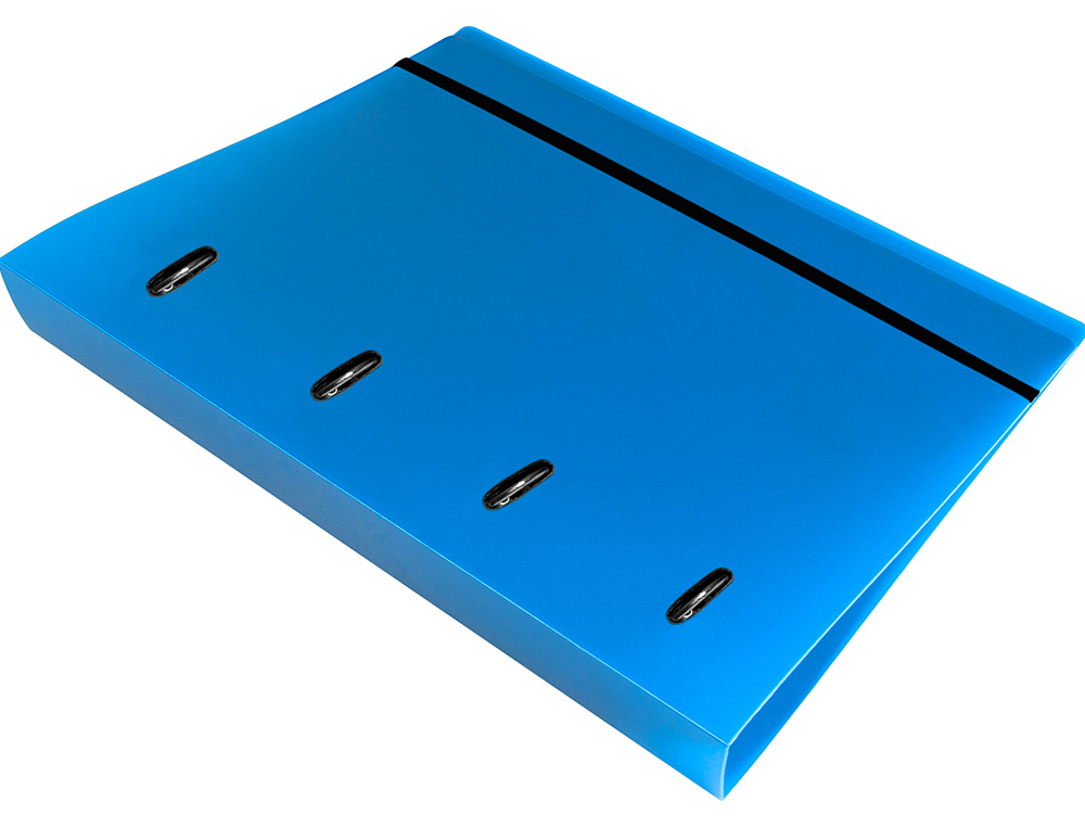 PASTA LIDERPAPEL COM RECARGA POLIPROPILENO DIN A4 4 ANEIS 25MM QUADRICULA 5MM AZUL TRANSLUCIDO