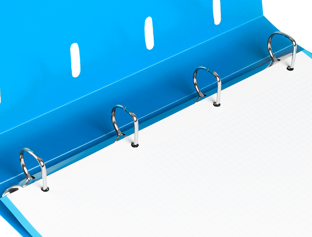 PASTA LIDERPAPEL COM RECARGA POLIPROPILENO DIN A4 4 ANEIS 25MM QUADRICULA 5MM AZUL TRANSLUCIDO