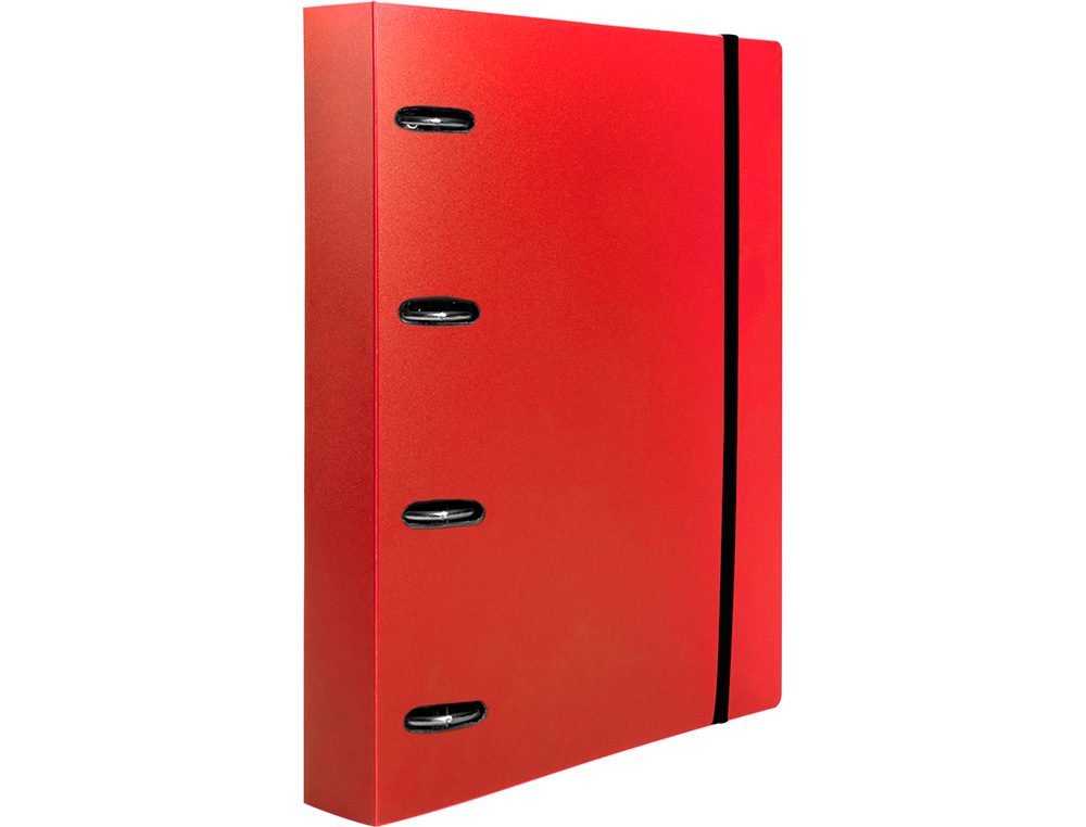 PASTA LIDERPAPEL COM RECARGA POLIPROPILENO DIN A4 4 ANEIS 25MM QUADRICULA 5MM VERMELHO TRANSLUCIDO