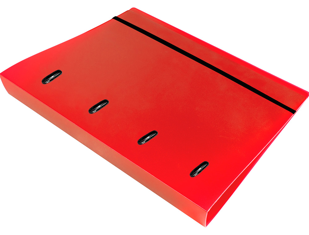 PASTA LIDERPAPEL COM RECARGA POLIPROPILENO DIN A4 4 ANEIS 25MM QUADRICULA 5MM VERMELHO TRANSLUCIDO