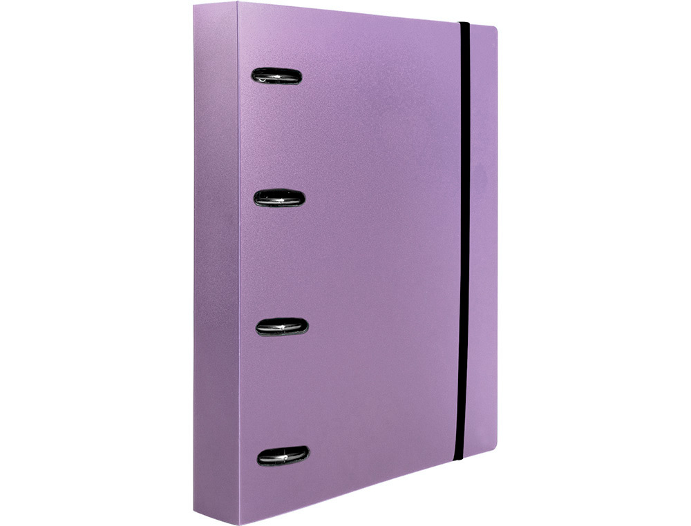 PASTA LIDERPAPEL COM RECARGA POLIPROPILENO DIN A4 4 ANEIS 25MM QUADRICULA 5MM LAVANDA OPACO