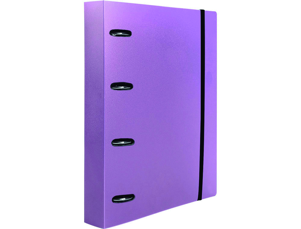 PASTA LIDERPAPEL COM RECARGA POLIPROPILENO DIN A4 4 ANEIS 40MM QUADRICULA 5MM LAVANDA OPACO