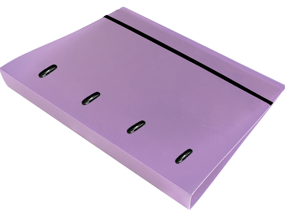 PASTA LIDERPAPEL COM RECARGA POLIPROPILENO DIN A4 4 ANEIS 40MM QUADRICULA 5MM LAVANDA OPACO