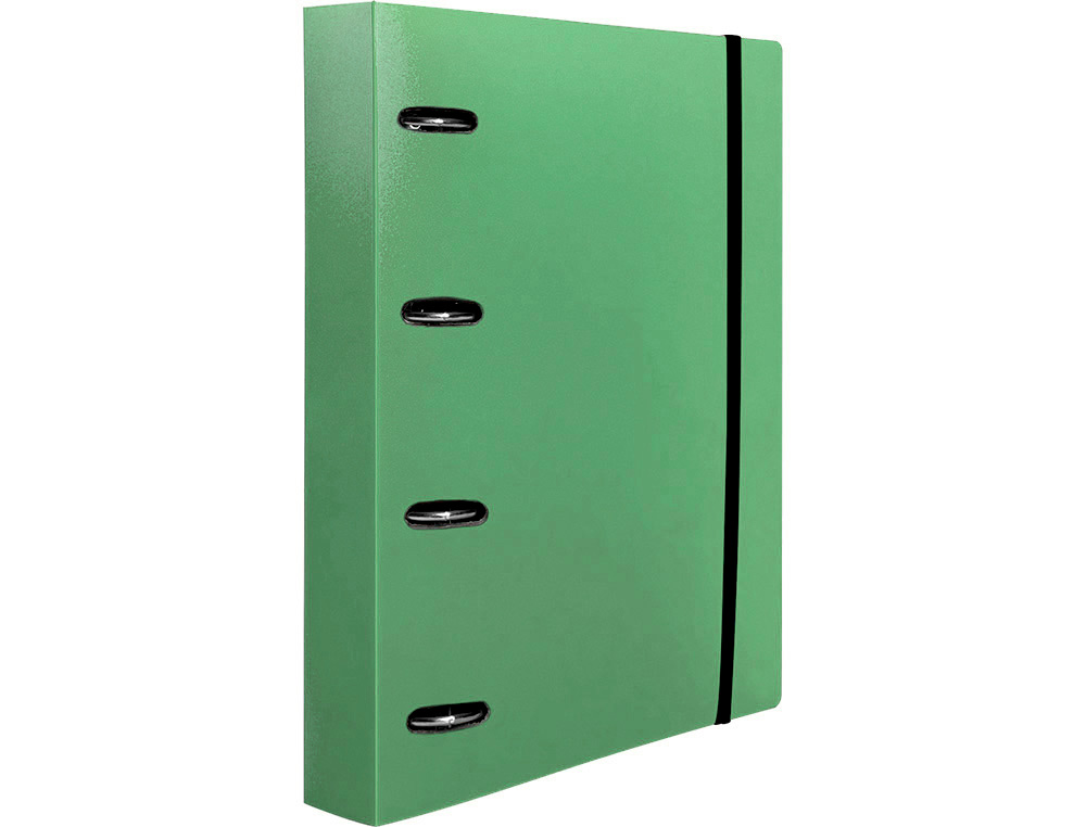 PASTA LIDERPAPEL COM RECARGA POLIPROPILENO DIN A4 4 ANEIS 40MM QUADRICULA 5MM VERDE OPACO