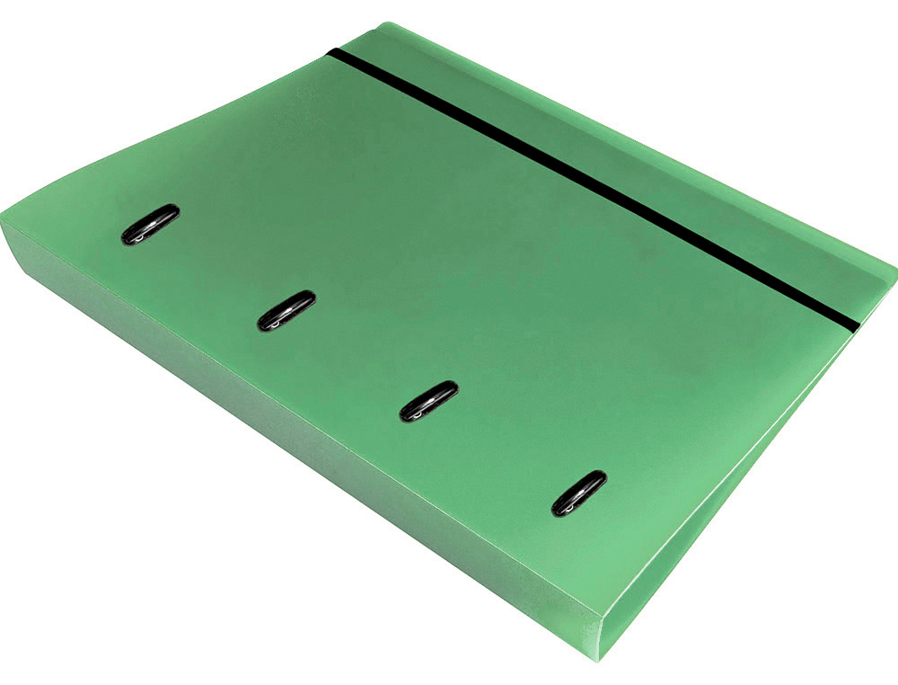PASTA LIDERPAPEL COM RECARGA POLIPROPILENO DIN A4 4 ANEIS 40MM QUADRICULA 5MM VERDE OPACO
