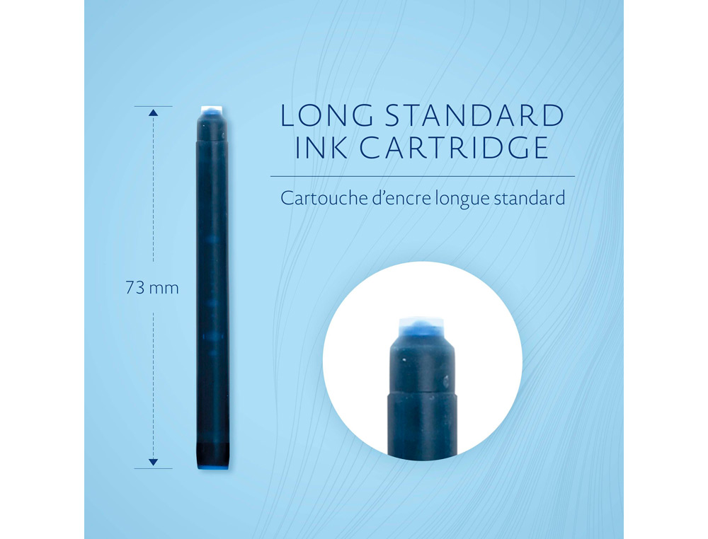 TINTA PARA CANETA WATERMAN STANDARD AZUL/PRETO CAIXA DE 8 CARTUCHOS