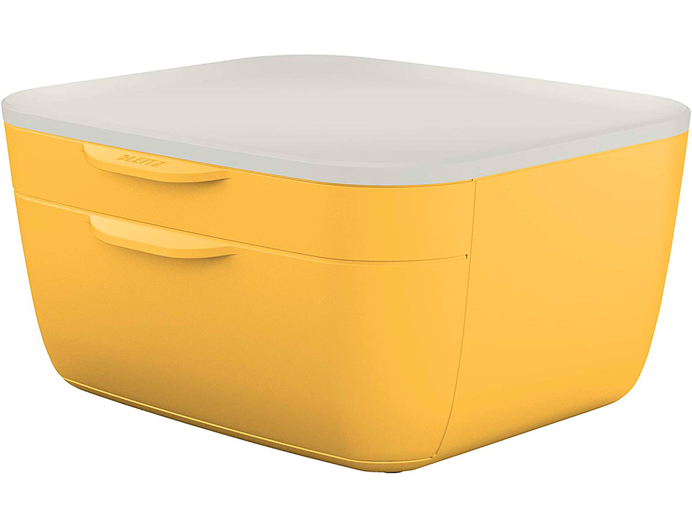 MODULO DE GAVETAS PARA SECRETARIA LEITZ COSY 2 GAVETAS COR AMARELO