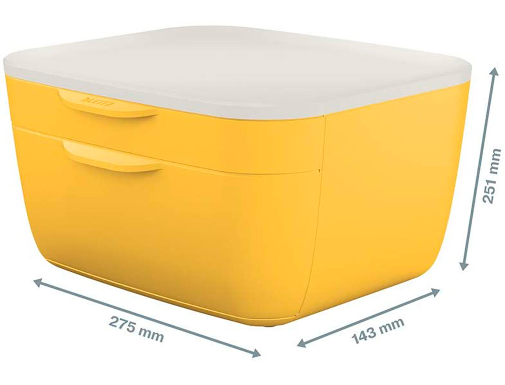 MODULO DE GAVETAS PARA SECRETARIA LEITZ COSY 2 GAVETAS COR AMARELO
