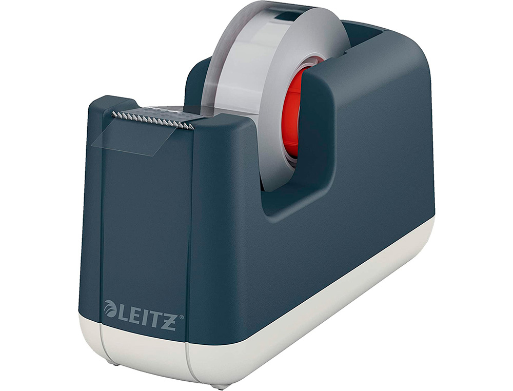 DESENROLADOR DE SECRETARIA LEITZ COSY EM PLASTICO PARA FITAS 33 MT CINZA