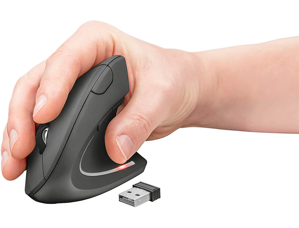 RATO Q-CONNECT OPTICO SEM FIOS ERGONOMICO VERTICAL PILHAS AAA PRETO