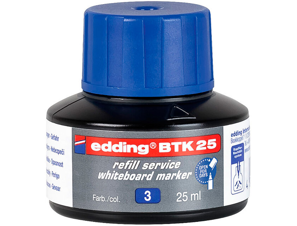 TINTA MARCADOR EDDING QUADRO BRANCO BTK-25 COR AZUL FRASCO DE 25 ML