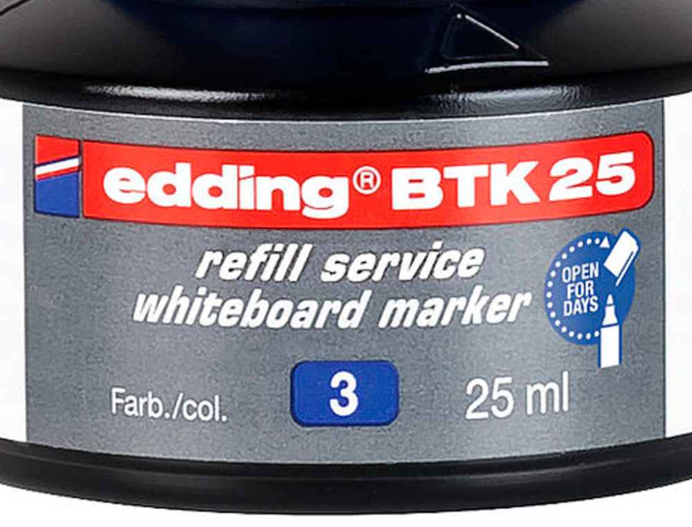 TINTA MARCADOR EDDING QUADRO BRANCO BTK-25 COR AZUL FRASCO DE 25 ML