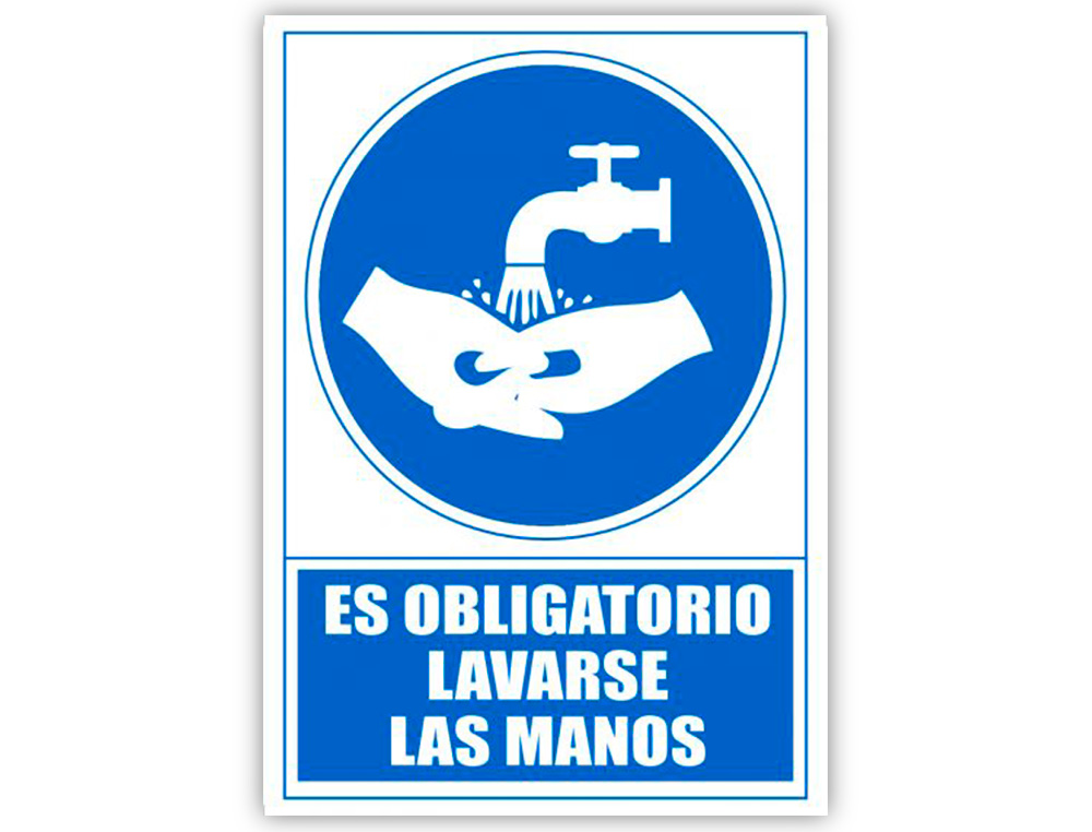 PICTOGRAMA ARCHIVO 2000 OBRIGATORIO LAVAR AS MAOS PVC COR AZUL 210X297 MM