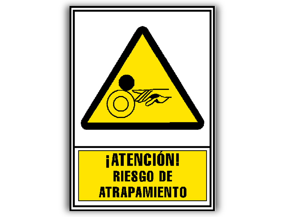 PICTOGRAMA ARCHIVO 2000 ATENCAO RISCO DE APRISIONAMENTO PVC AMARELO LUMINISCENTE 210X297 MM