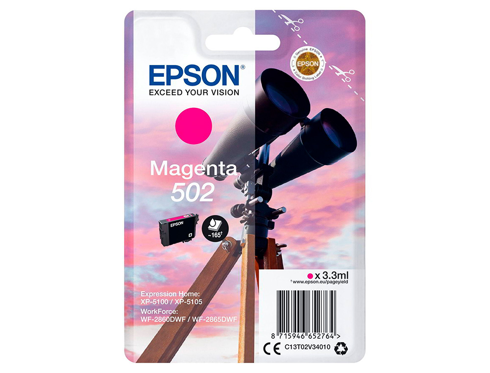 TINTEIRO EPSON SINGLEPACK MAGENTA 502 INK