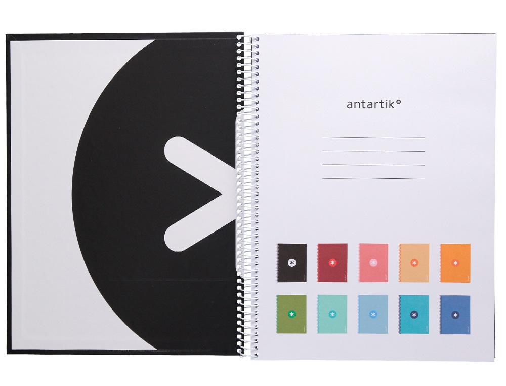 CADERNO ESPIRAL A4 MICRO ANTARTIK CAPA FORRADA 80F 90 GR QUADRICULA 5MM 1 BANDA 4 FUROS COR PRETO