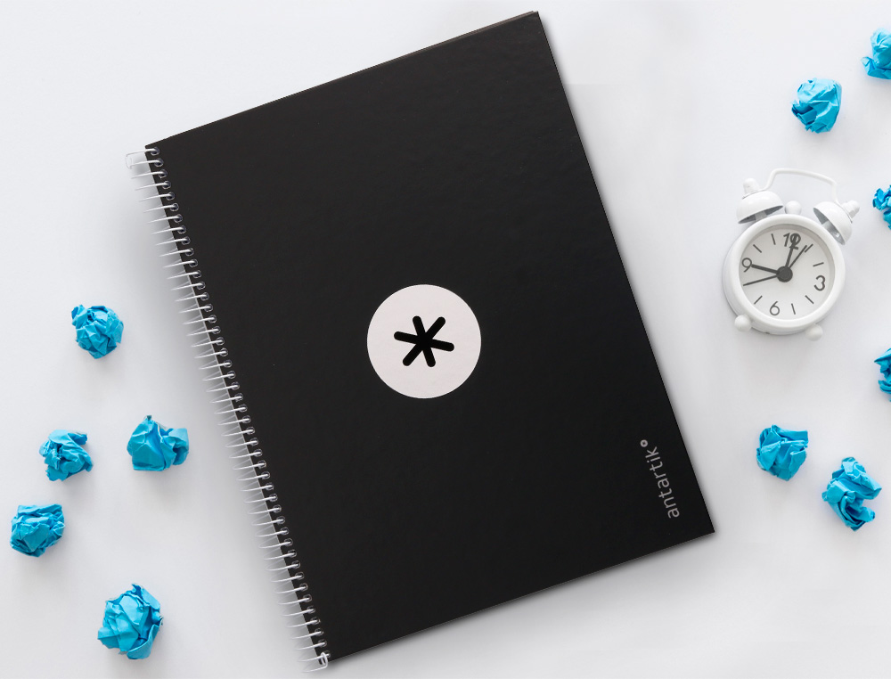 CADERNO ESPIRAL A4 MICRO ANTARTIK CAPA FORRADA 80F 90 GR QUADRICULA 5MM 1 BANDA 4 FUROS COR PRETO