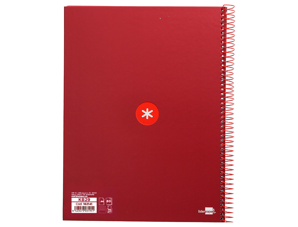 CADERNO ESPIRAL A4 MICRO ANTARTIK CAPA FORRADA 80F 90 GR HORIZONTAL 1 BANDA 4 FUROS COR FRAMBOESA