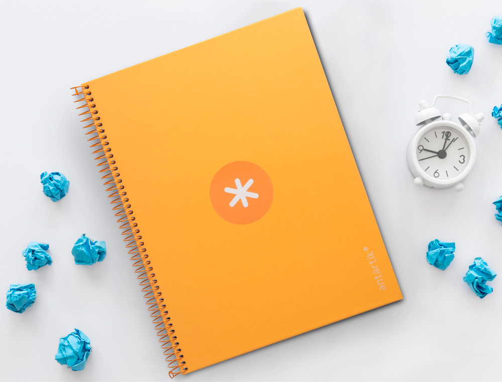 CADERNO ESPIRAL A4 MICRO ANTARTIK CAPA FORRADA 80F 90 GR HORIZONTAL 1 BANDA 4 FUROS COR MOSTARDA