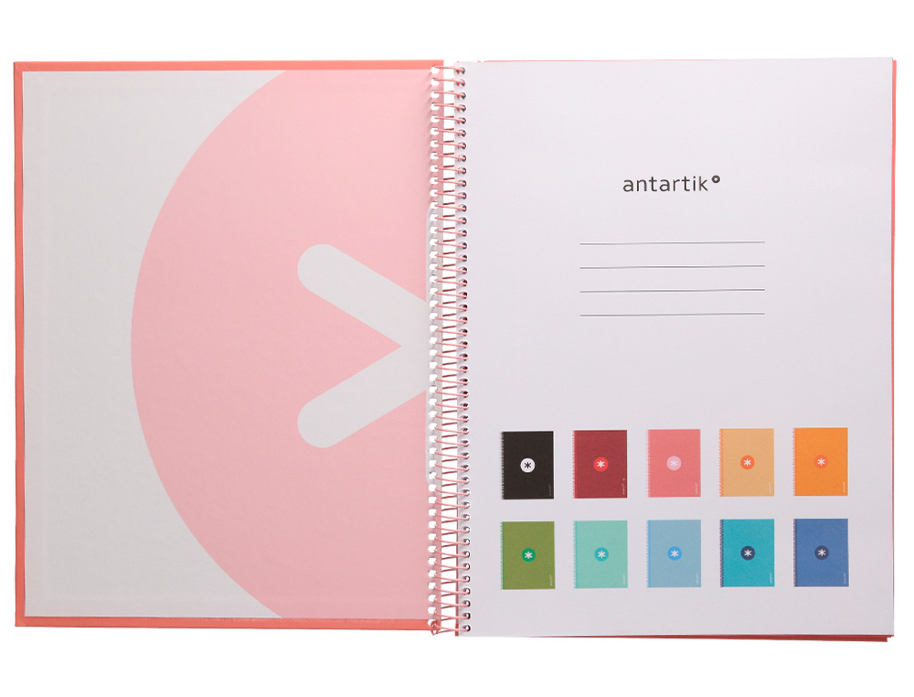 CADERNO ESPIRAL A4 MICRO ANTARTIK CAPA FORRADA 80F 90 GR HORIZONTAL 1 BANDA 4 FUROS COR ROSA CLARO